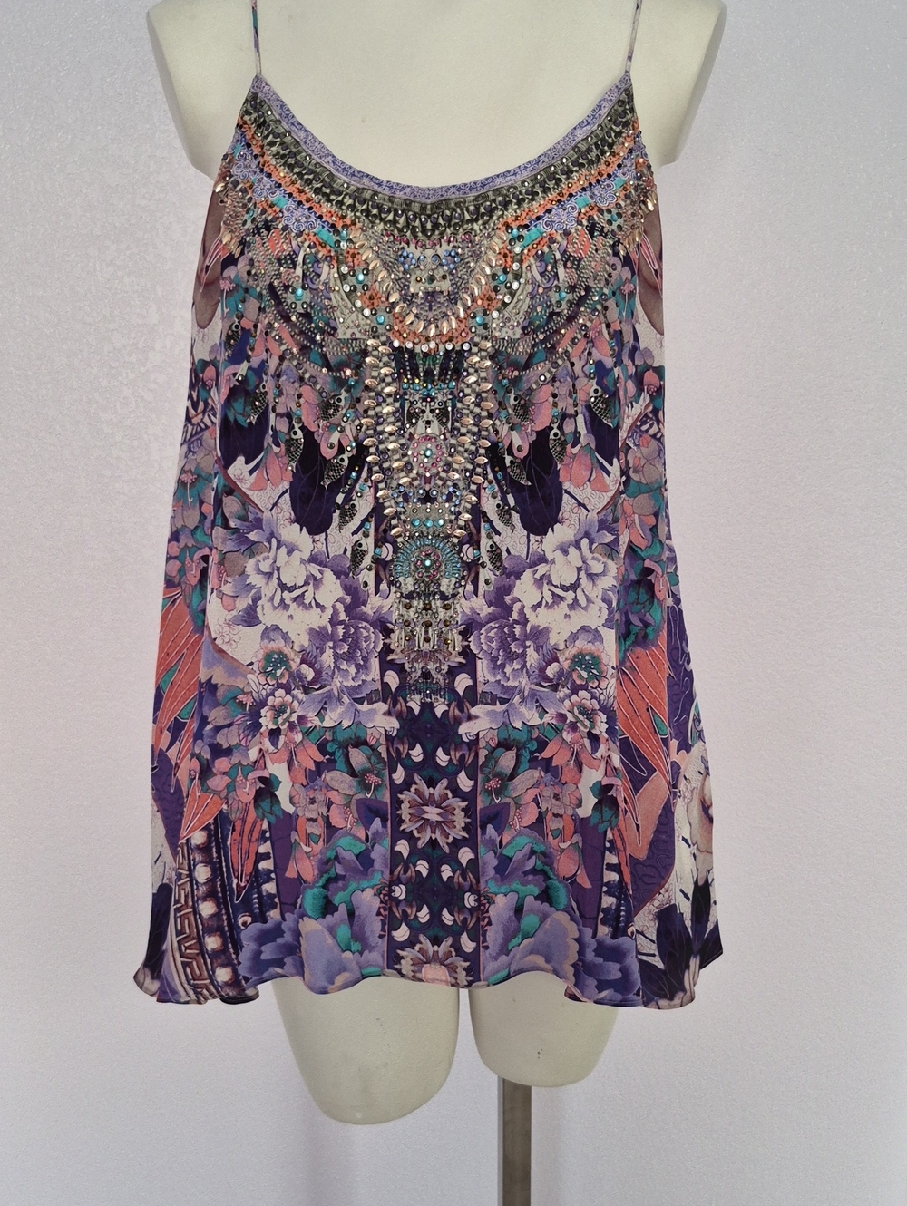 Camilla Sill Life Embellished Silk Cami.